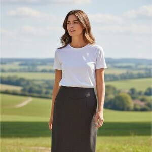 Banana Republic Skirt Womens 6 Gray Knee Length Straight Career Classic